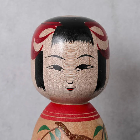 Tsuchiyu kokeshi, Akihiro Konno kokeshi, Japanese wooden doll, traditional kokeshi Japan, Taisho era kokeshi, cherry blossom kokeshi, Aizu makie kokeshi, Japanese folk art doll, handmade kokeshi doll, Fukushima crafts, black cat kokeshi, Japanese souvenir doll, maple wood kokeshi, Japanese decorative figurine, collectible kokeshi, Japan artisan doll, symbolic Japanese doll, protective Japanese ornament, Japanese cultural gift, handcrafted wooden doll Japan