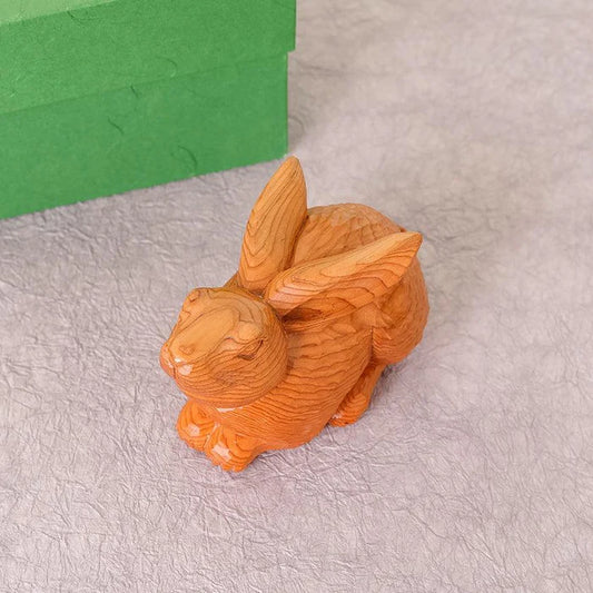 Ichii Itto Bori, Hiroshi Washizuka, Japanese wood carving, rabbit figurine, yew wood sculpture, traditional Japanese crafts, Hida region carving, hand-carved rabbit, Japanese folk art, wooden animal statue, Japanese lucky charm, Japanese prosperity symbol, handmade wood decor, collectible wooden figurine, Japanese artisan crafts, Japanese home ornament
